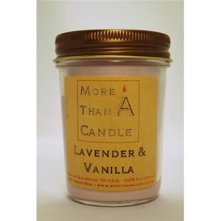 More Than A Candle LDV8J 8 Oz Jelly Jar Soy Candle; Lavender Vanilla